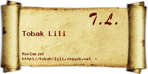 Tobak Lili névjegykártya